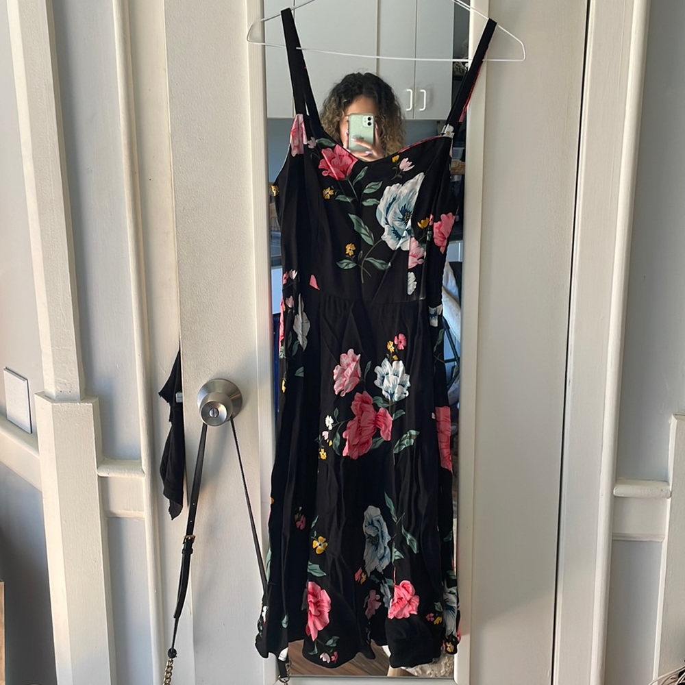 Black spring floral dress